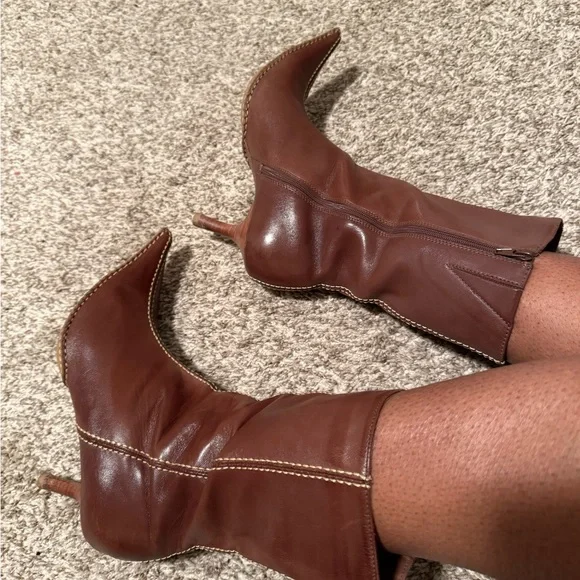 Diba Brown Heeled Boots - Picture 2 of 7